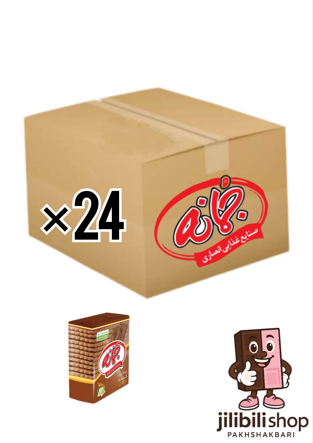 بیسکویت جو خوشه کاکائویی ۲۰۰گرم ۲۴عددی جمانه